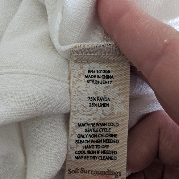 NWT Soft Surroundings Wide Leg Linen Blend Pant - Picture 6 of 6